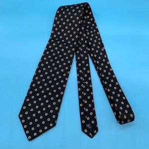 Robert Talbott Black‎ Polka Dot Preppy Office Men's Silk Classic Neck Tie